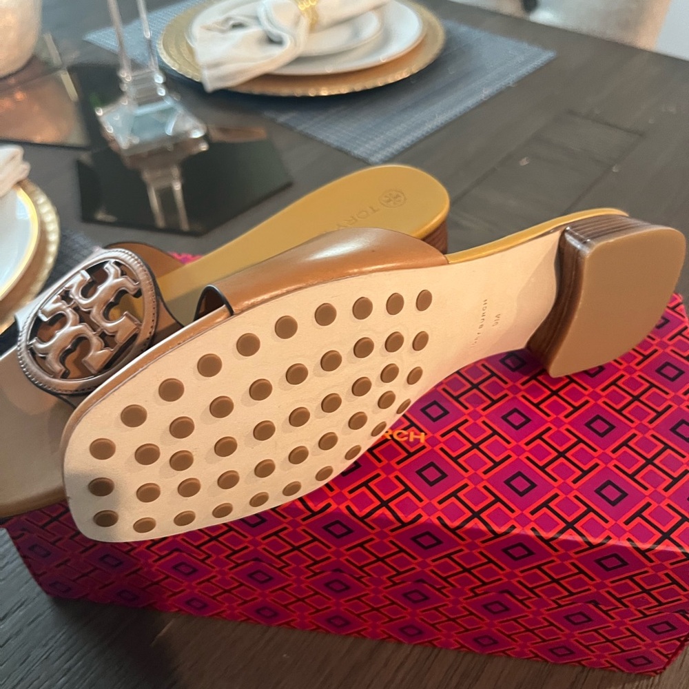 Tory Burch Brown Slide Sandals - Picture 2 of 5